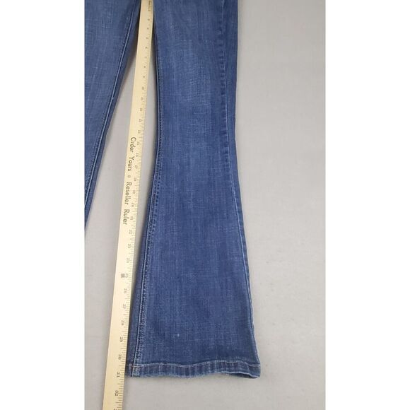 White House Black Market Jeans 26 Blue Flare Noir Stretch Dark‎ Wash - Picture 6 of 11